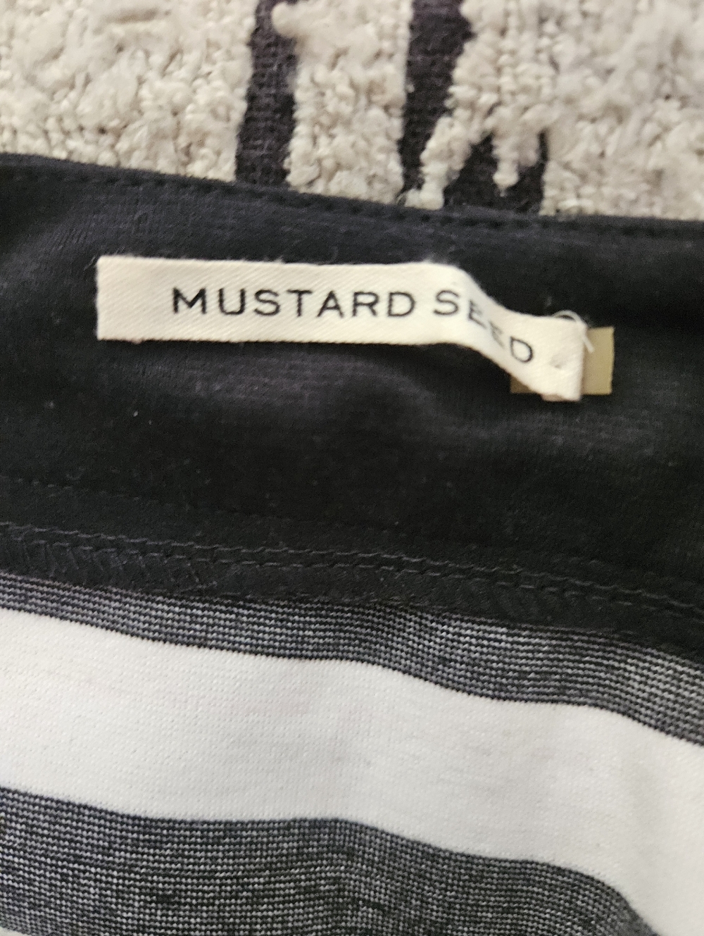 MUSTARD SEED Black & White Striped Maxi Pencil Skirt - Full Zip Front - Small - Picture 6 of 7